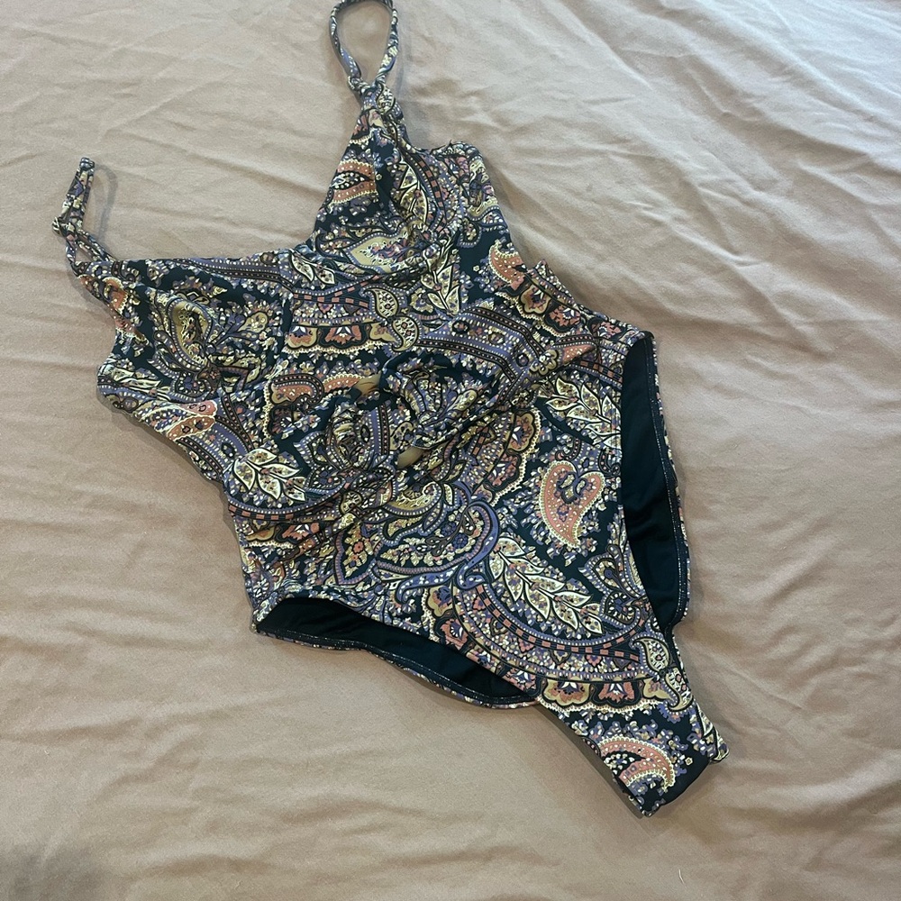 Montce Paisley One Piece Swimsuit - Black and Gold